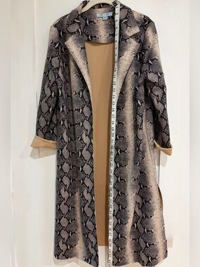 Snake Print Duster Coat with Camel Lining.
